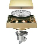 Siphon de sol or cach� drain de plancher carr�e laiton caniveau de douche anti - odeur drain de douche ...