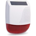Sir�nes solaire sans fil, alarmes maison ext�rieure, son 110 db, fonction flash led, batterie longue ...