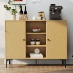 Sirhona - buffet de salle  manger  2 portes armoire de rangement style moderne meubles couleur bois, ...
