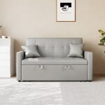 Sirhona canapé convertible droit 2 places matériau en cuir gris foncé style moderne pour salon appartement ... Sirhona canapé convertible droit 2 places matériau en cuir gris foncé style moderne pour salon appartement ...