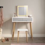 Sirhona - coiffeuse éclairée blanc, miroir à commande tactile avec réglage de l'éclairage en 3 couleurs ... Sirhona - coiffeuse éclairée blanc, miroir à commande tactile avec réglage de l'éclairage en 3 couleurs ...