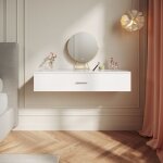 Sirhona coiffeuse suspendue cloison de rangement design coiffeuse et bureau table intégrée 100×38×20 ... Sirhona coiffeuse suspendue cloison de rangement design coiffeuse et bureau table intégrée 100×38×20 ...