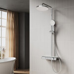 Sirhona colonne de douche thermostatique, laiton chrom� colonne de douche bouton de tuyau rond thermostatique ...