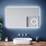 Sirhona miroir lumineux de salle de bain - miroir intelligent antibu�e avec grossissement x3, luminosit� ...