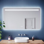 Sirhona miroir lumineux de salle de bain - lampe double avec miroir antibu�e intelligent, 3 temp�ratures ...