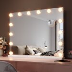 Sirhona - miroir mural miroir maquillage 80x60cm avec haut - parleur bluetooth et ampoule led mirror ...