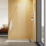 Paroi de douche � l'italienne r�glable 110 x 200 cm verre 8mm anticalcaire transparent avec 2 �tag�res ...