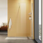 Paroi de douche � l'italienne r�glable 70 x 200 cm verre 8mm anticalcaire transparent avec 2 �tag�res ...