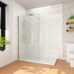 Sirhona - paroi de douche walk - in rglable 120 x 200 cm verre 8mm nano transparent avec barre de stabilisati ...