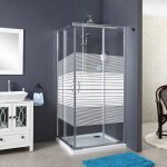 Siro - cabine de douche d'angle 80x100 cm avec 2 portes