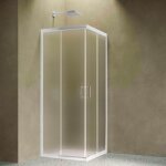 Siro - cabine de douche d'angle 80x90 cm 2 portes coulissantes
