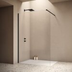 Siro - cabine de douche � l'italienne 90 cm noir mat /