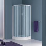 Siro - cabine de douche ronde 80x80 cm avec portes pliantes en