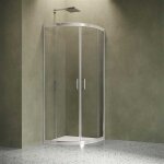 Siro - cabine de douche ronde 90x90 cm avec 2 portes coulissantes