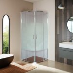 Siro - cabine de douche ronde coulissante 4 portes 80x80 cm