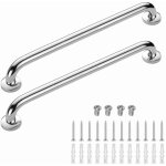 Sjlerst - lot de 2 barre d'appui wc, acier inox maintien poign�e douche, 90cm barre d'appui salle de ...