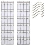 Sjlerst - lot de 2 grands sacs de rangement en filet avec 24 poches, pour chaussures derrire la porte, ...