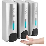 Sjlerst - distributeur de savon mural, distributeur gel douche, distributeur triple de et apr�s - shampoing ...