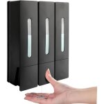 Sjlerst - distributeur de savon mural, distributeur gel douche triple de et apr�s - shampoing sans per�age ...