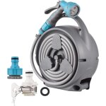 Sjlerst - enrouleur de tuyau d'arrosage rtractable, enrouleur de tuyau d'eau de 16 m avec 7 buses de ...