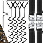 Sjlerst - piquets d'ancrage spirales sangles de serrage kit ancrage rsistance 900kg acier inoxydable ...