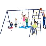 Sjlerst - portique balancoire enfant exterieur max. 250kg multifonctionnelle 6 - en - 1 cadre de support ...