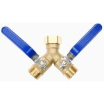 Sjlerst rpartiteur en y  2 voies en laiton, raccord d'eau 3 / 4  avec 2 robinets d'arrt spars, poigne ...