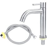 Sjlerst robinet lavabo inox bross colonne eau froide flexible inclus