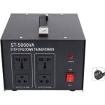 Sjlerst transformateur de volt 5000w r�glable avec fusible 20a, 2 prises ac 110v / 2 prises ac 230v convertiss ...