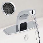 Sjlerstrobinet de lavabo automatique, mains libres robinet �lectronique d'eau froide et chaude �vier ...