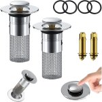 Lot de 2 pop up filtre evier tamis de vidage bonde lavabo salle de bain, datering bonde de lavabo avec ...