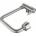Mitigeur cuisine rabattable, robinet cuisine rabattable sous fenetre avec 2 jets, acier inoxydable 304 ...