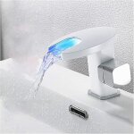 Sjqka - mitigeur lavabo led robinet salle de bain robinet lavabo en laiton robinetterie vasque mont ...