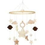 Mobile lit bb, avec toiles, lunes et nuages au crochet dcorations suspendues, bois berceau bb jouet?cade ...