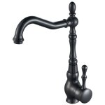 Sjqka - robinet de cuisine noir bec pivotant  360mitigeur evier robinet de cuisine noir vintage
