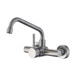 Robinet mural pour evier cuisine, mitigeur cuisine en acier inoxydable 304, robinet cuisine avec bec ...