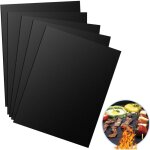 Set de 5 cuisson barbecue tapis anti - adhrent, tapis de cuisson 40x30cm noir rsistant  chaleur, rutilisab ...