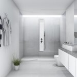 Colonne de douche murale panneau de douche design moderne 140227cm blanc