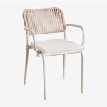 Sklum - lot de 2 chaises de jardin empilables avec accoudoirs en aluminium et corde tresse arhiza tapioca ...