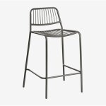 Sklum - lot de 2 tabourets de jardin hauts empilables elton noir de carbone ?65 cm