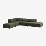 Sklum - canapé d'angle modulable 4 pièces avec méridienne droite et pouf fogler Sklum - canapé d'angle modulable 4 pièces avec méridienne droite et pouf fogler