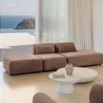 Sklum - canap� modulable 2 pi�ces avec m�ridienne droite et pouf fogler