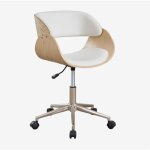 Sklum - chaise de bureau  roulettes en bois et simili cuir lorete