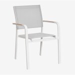 Sklum - chaise de jardin empilable en aluminium archer blanc gardenia