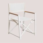 Sklum - chaise de r�alisateur pliante jordana blanc gardenia