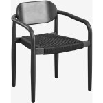 Sklum - chaise de salle à manger avec accoudoirs en bois naele vintage noir Sklum - chaise de salle à manger avec accoudoirs en bois naele vintage noir