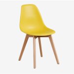 Chaise de salle à manger en polypropylène et bois de hêtre scand nordic sklum jaune curry Chaise de salle à manger en polypropylène et bois de hêtre scand nordic sklum jaune curry