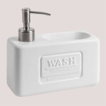 Sklum - distributeur de savon pour cuisine en cramique yaddiel blanc