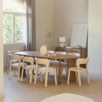 Sklum - ensemble table ovale 240x100 en bois de manguier miller et 8 chaises de salle à manger tapissées ... Sklum - ensemble table ovale 240x100 en bois de manguier miller et 8 chaises de salle à manger tapissées ...
