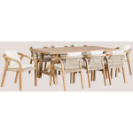 Sklum - ensemble table rectangulaire 200x100 cm et 8 chaises de salle à manger en bois d'acacia dubai ... Sklum - ensemble table rectangulaire 200x100 cm et 8 chaises de salle à manger en bois d'acacia dubai ...